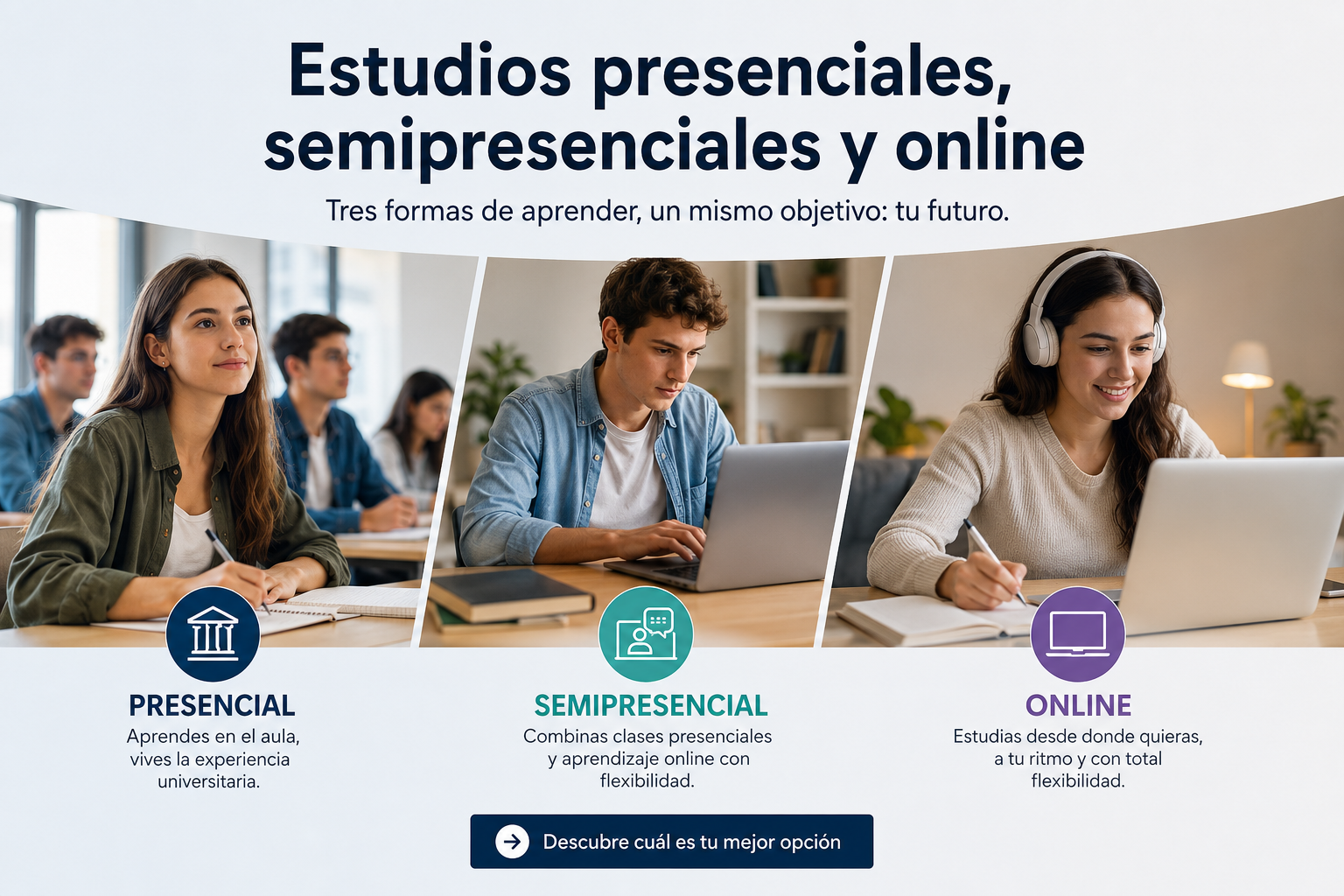 presencial, online y semipresencial